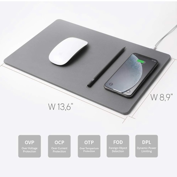 POUT HANDS3 PRO Qi Wireless Charger Mouse Pad Mat - Picture 2 of 8
